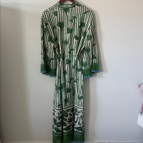 NWT ALEMAIS Lula Beaded Fringe-Trim Shirtdress Size 8 - Picture 10 of 14